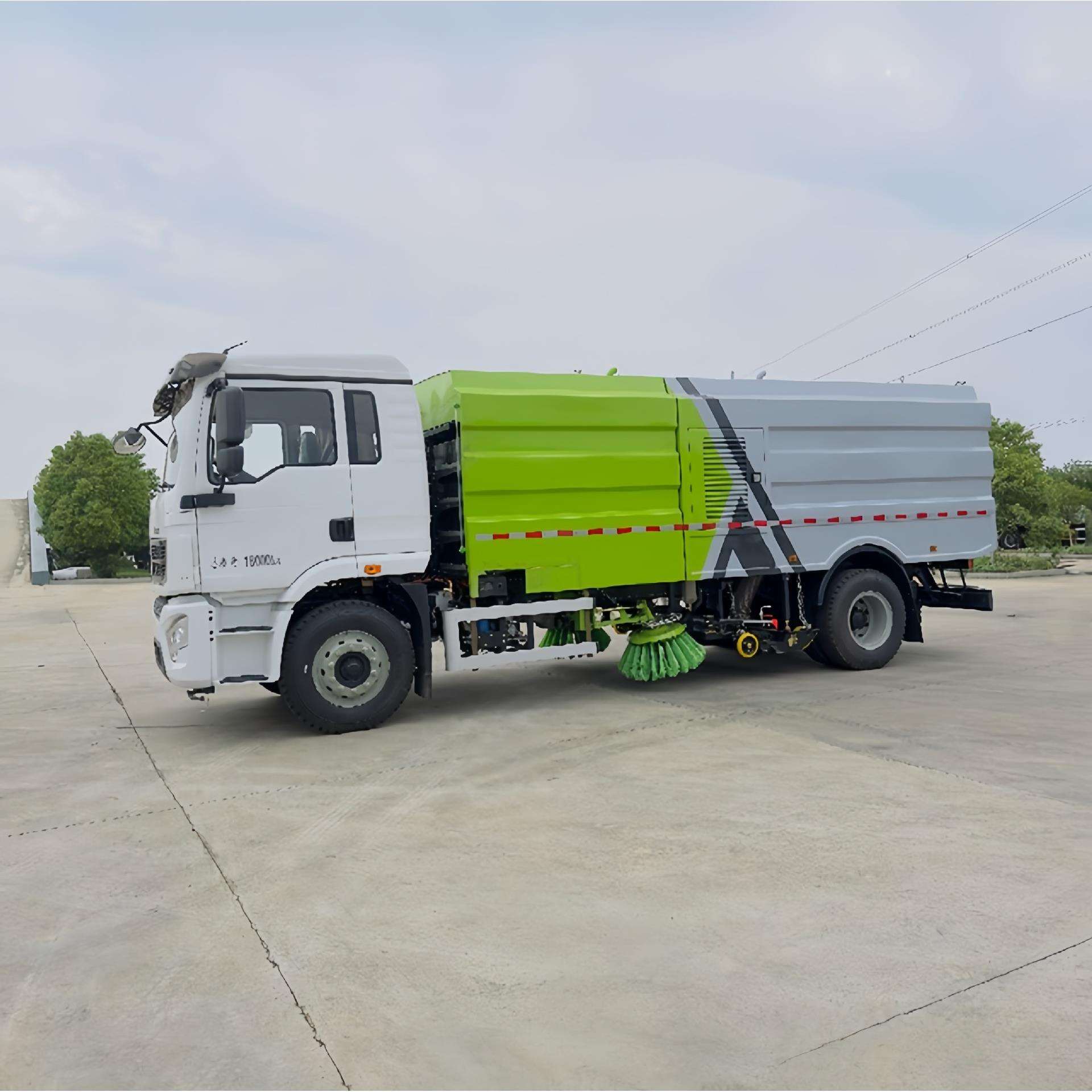 陕汽德龙电动洗扫车 清洗扫路车 路面清扫车 园区洗扫吸尘一体车