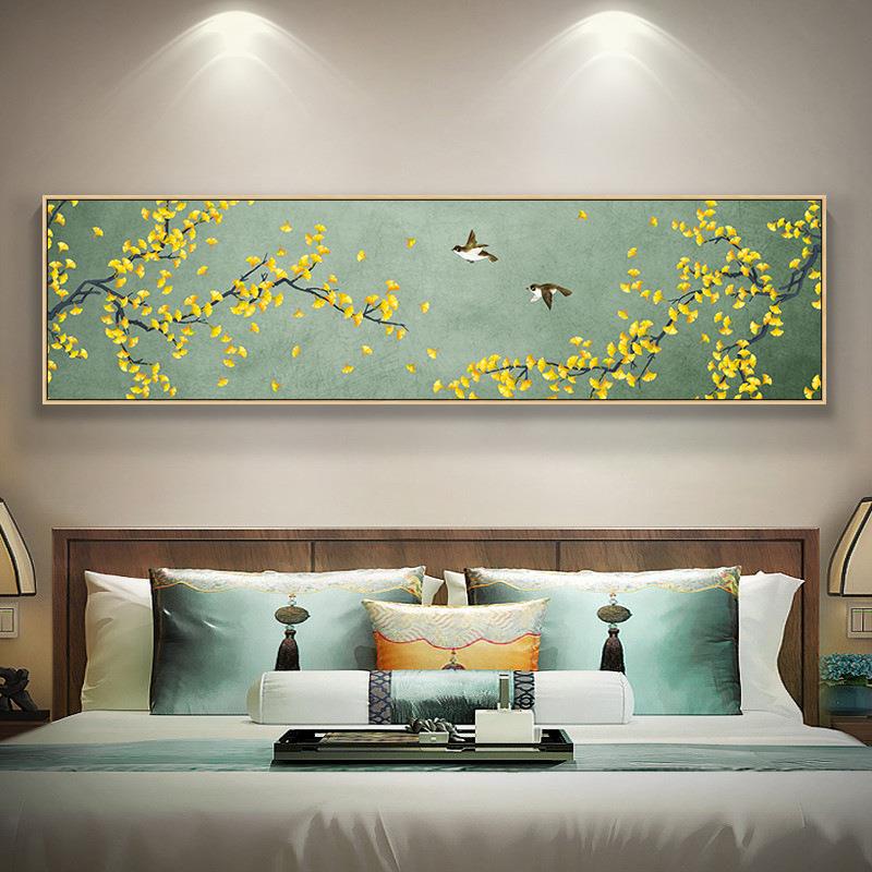 喜上梅梢 新中式卧室床头挂画中国风客厅沙发装饰画禅意简约壁画