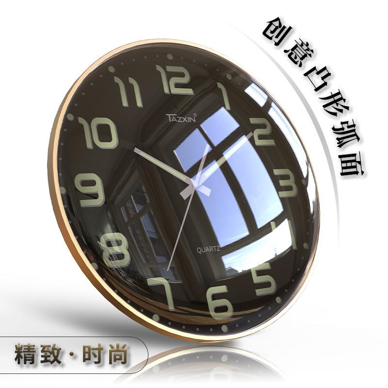 恒丽 14英寸挂钟表客厅静音轻奢现代简约书店装饰石英钟挂墙现货