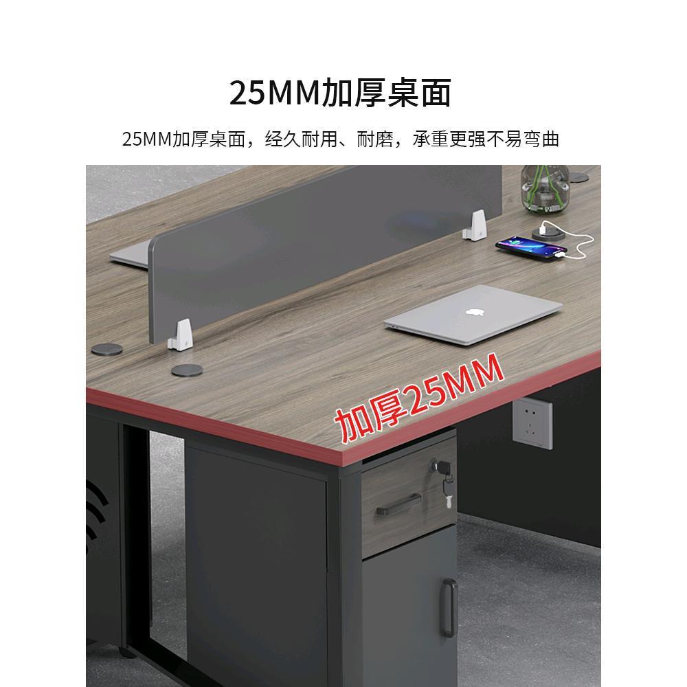简约现代职员办公桌办公室家具1/2/4人位桌椅组合职员带柜工位员