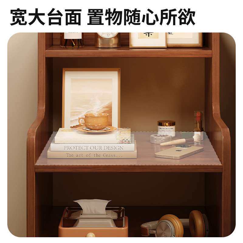 床头柜现代简约卧室小型收纳带锁储物柜窄缝置物架经济型床边柜子