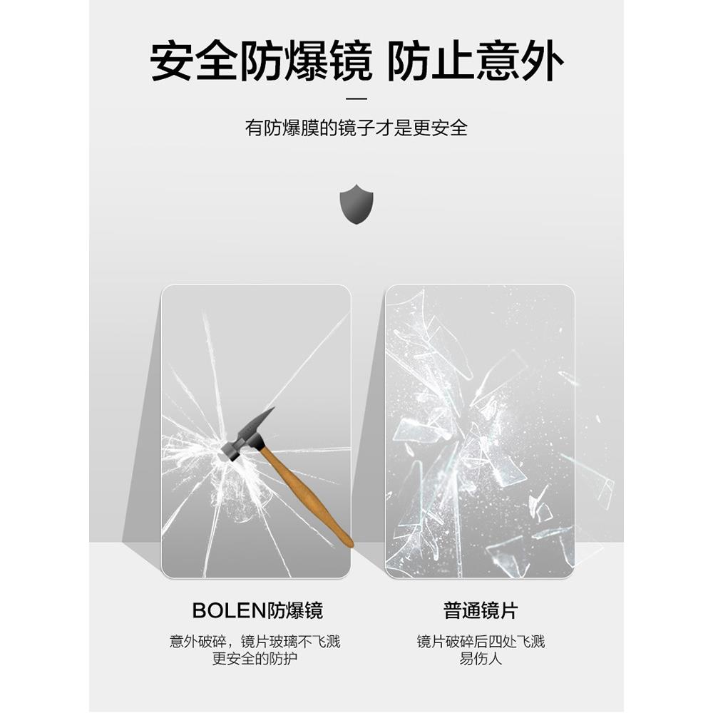 BOLEN美式欧式带框浴室镜卫生间洗手间壁挂装饰高清化妆镜子