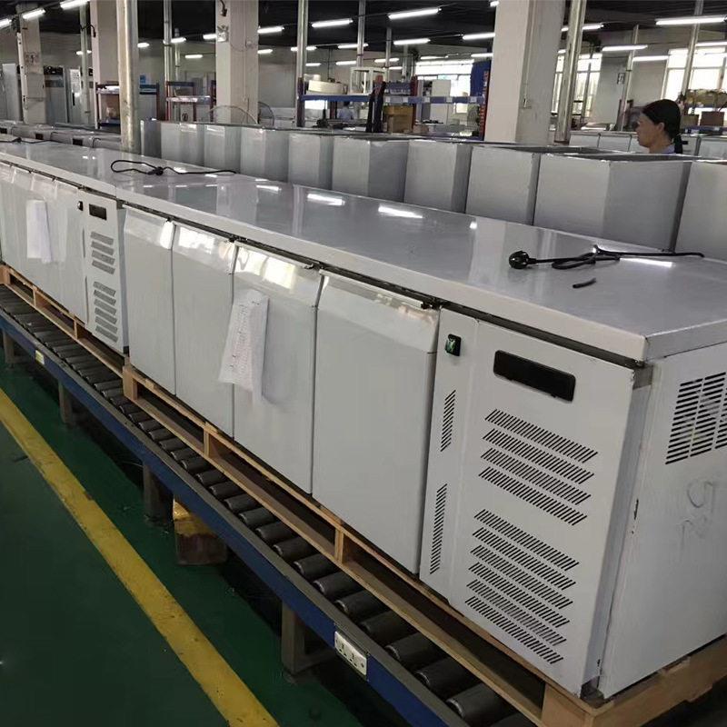 商用风冷操作台披萨插盘柜不锈钢四门冰箱双温冰柜卧式烤盘柜