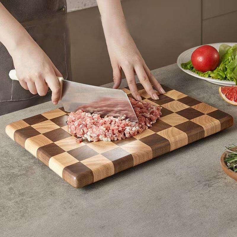 棋盘格砧板实木拼接切菜切肉木制案板耐用工厂现货抗菌防霉
