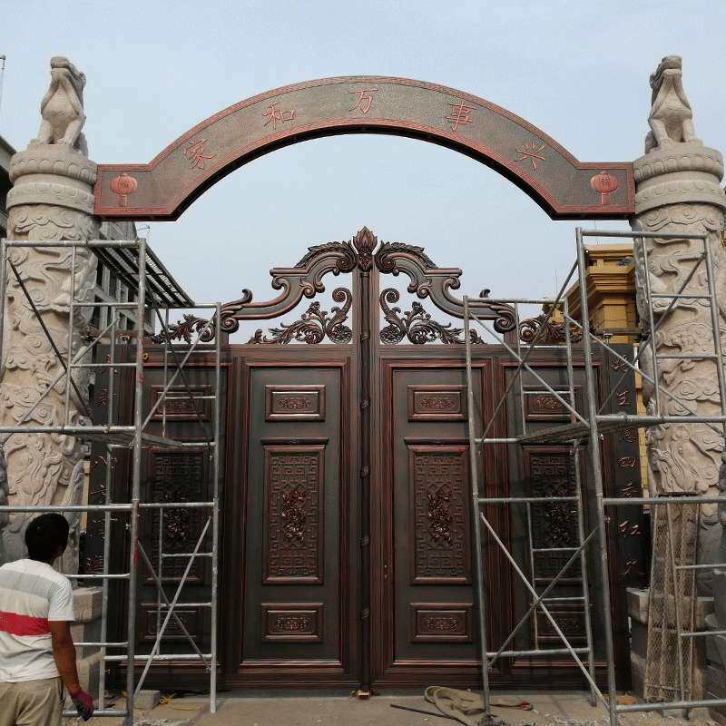 铸铝大门农村自建房庭院防盗门 铝合金平开门 花园别墅大门