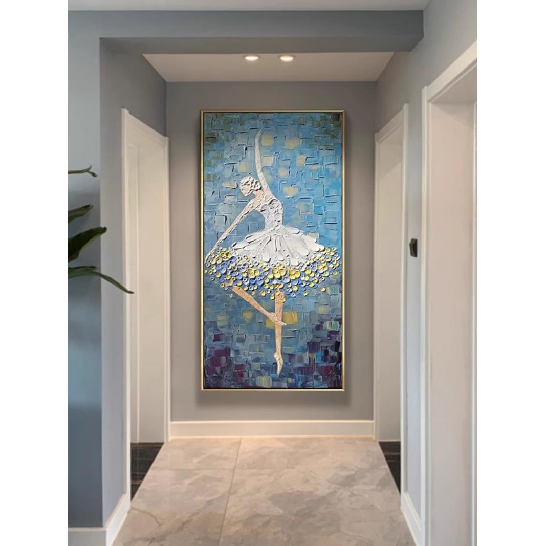 油画肌理画入户玄关装饰画客厅走廊挂画玄幻壁画西墙3D立体艺术画