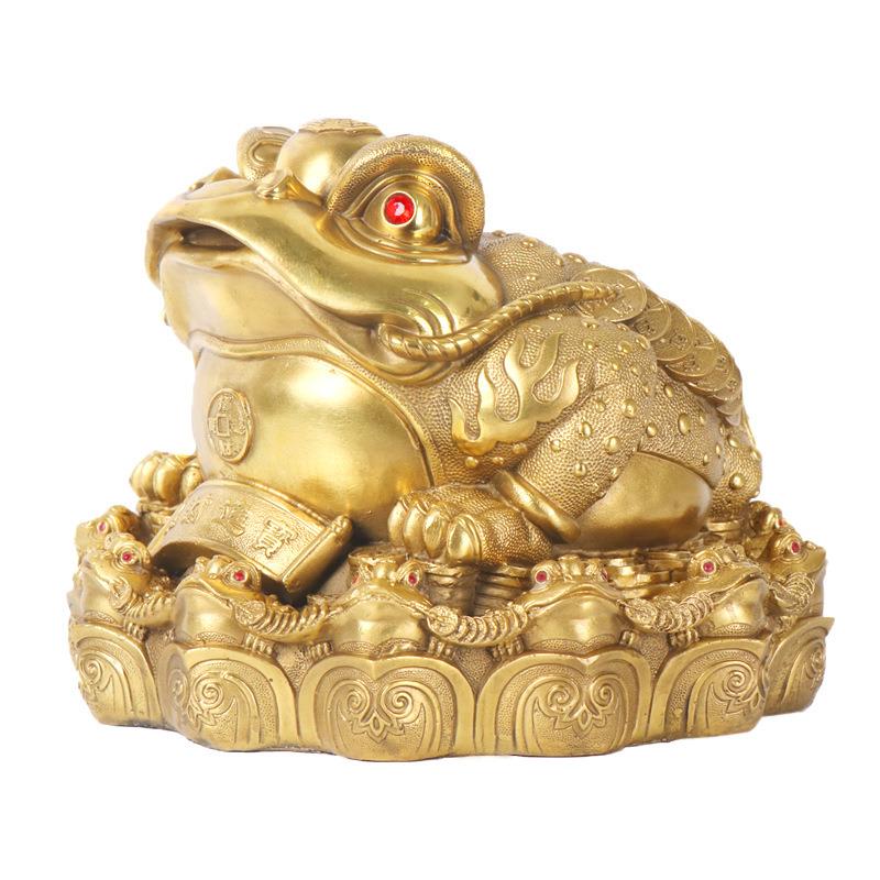 杨铜记 铜三足金蟾摆件 蟾王 金蟾蟾蜍工艺品 居家装饰摆件