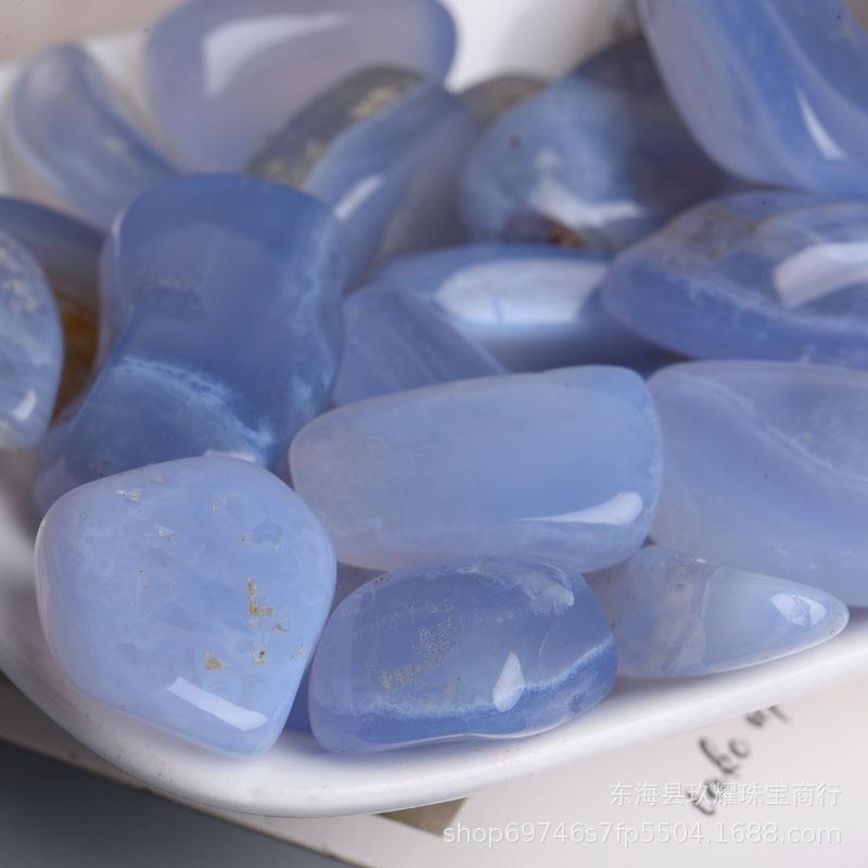 天然蓝玉髓颗粒 鱼缸花盆装饰用品 小石子水晶碎石厂家