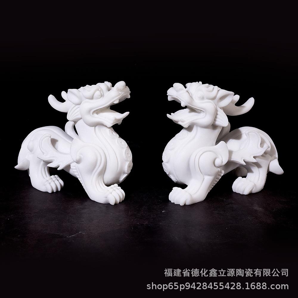 石雕汉白玉貔貅雕塑麒麟摆件客厅玄关酒柜工艺摆设创意家居装饰品