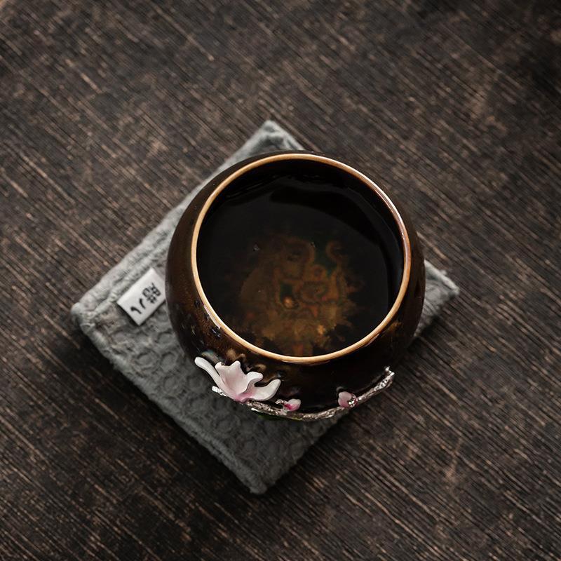 茶盏单杯窑变建盏油滴天目七彩金小茶杯茶具陶瓷家用主人杯泡茶碗