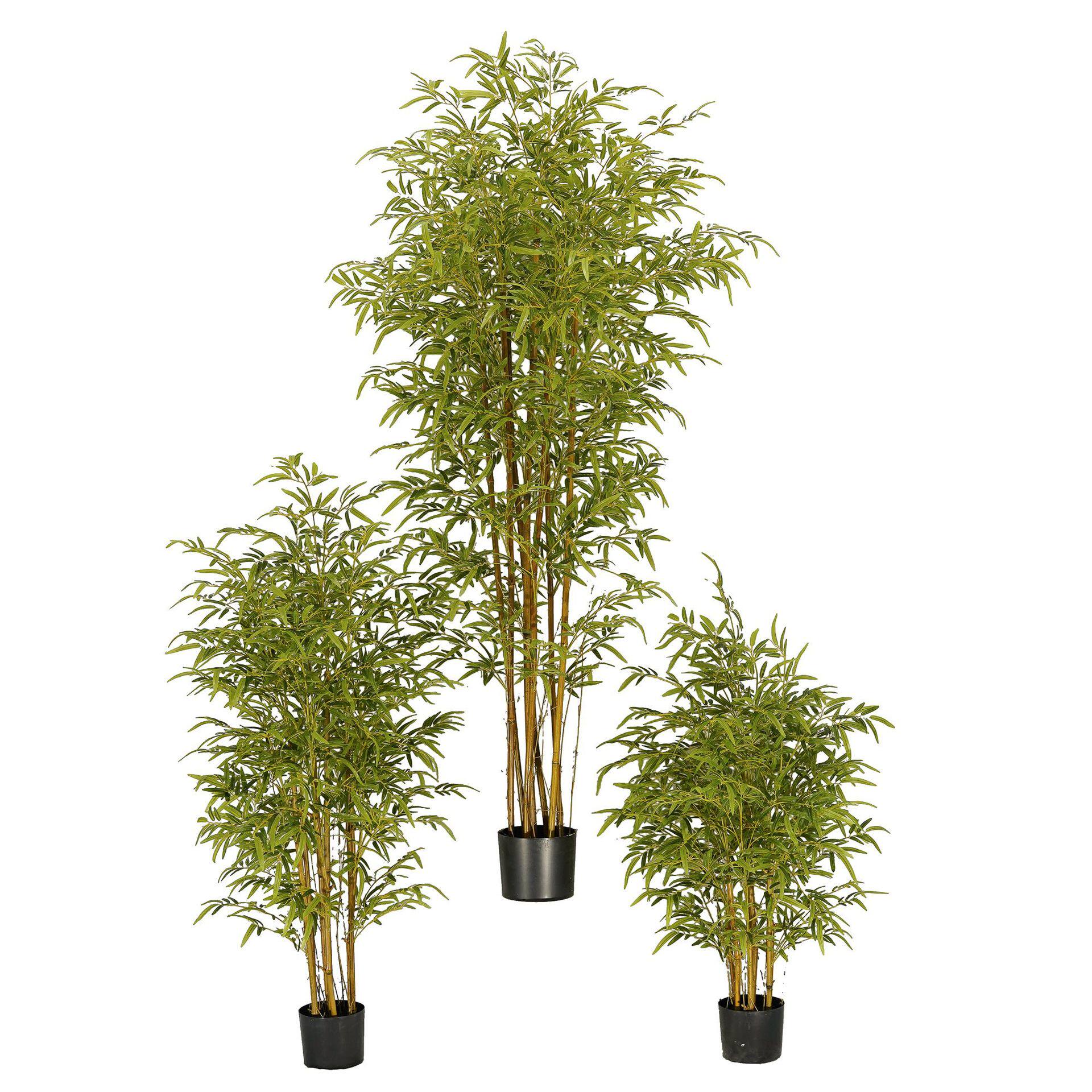 仿真竹子盆栽 塑胶杆假竹子 新中式禅意绿植装饰 出口批发6杆盆竹