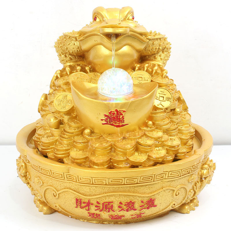 新款创意金蟾树脂工艺品招财进宝流水喷泉家居摆设产品厂家批发