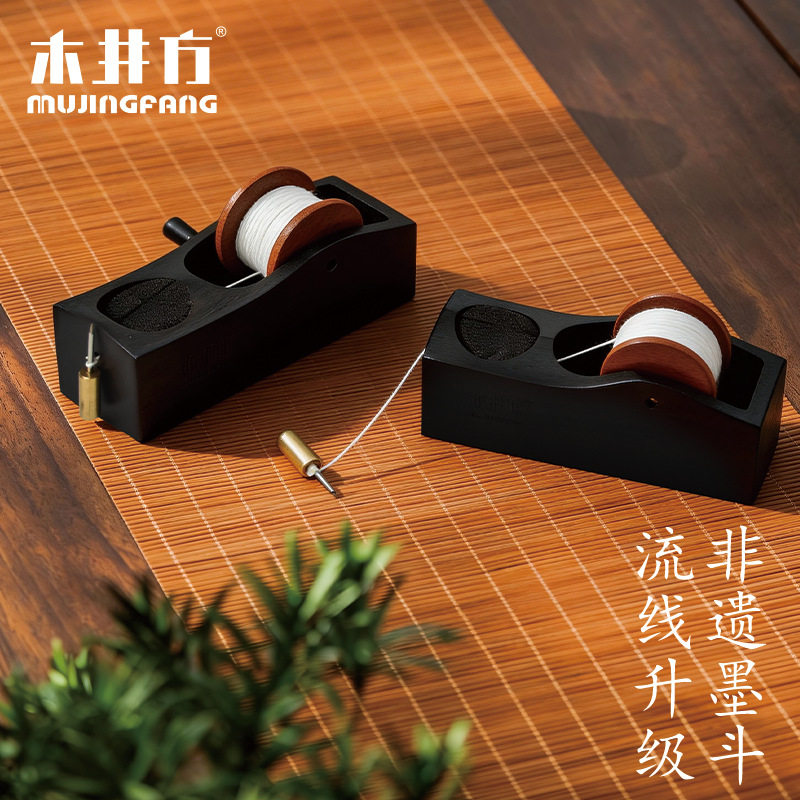 木井方手摇式墨斗木工专用墨斗工地放线专用划线神器老式墨斗工具图片