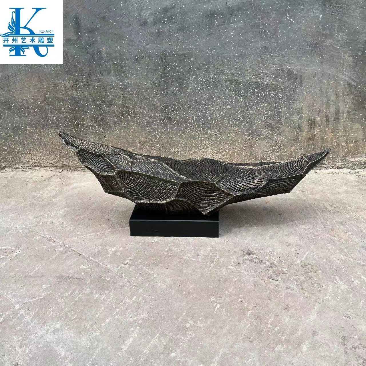 大型抽象玻璃钢船造型雕塑落地摆件售楼处营销会展中心艺术软装品