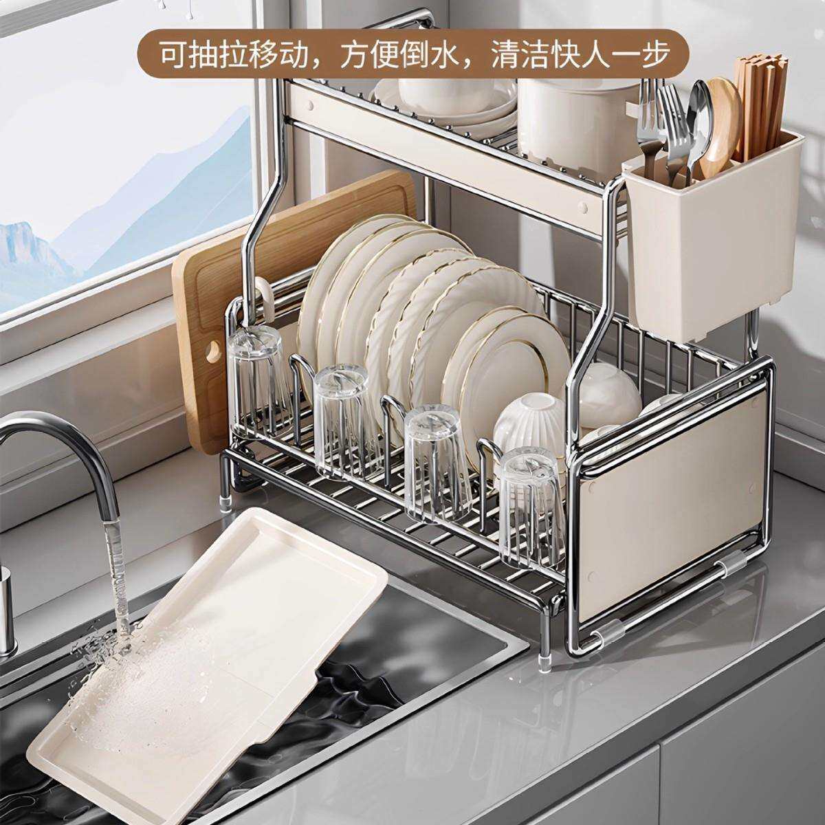 厨房碗架沥水架置物架家用碗柜台面多功能放碗盘碗筷子碗碟收纳架