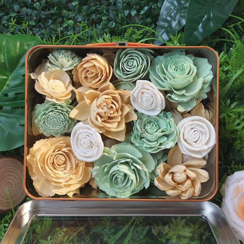 现货|50朵混合套装通草花 软装材料仿真干花 可打孔插藤条