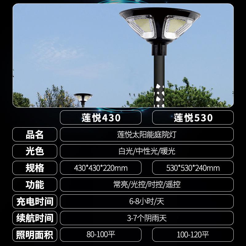 LED户外防水太阳能庭院灯家用别墅花园照明灯超亮雷达感应景观灯