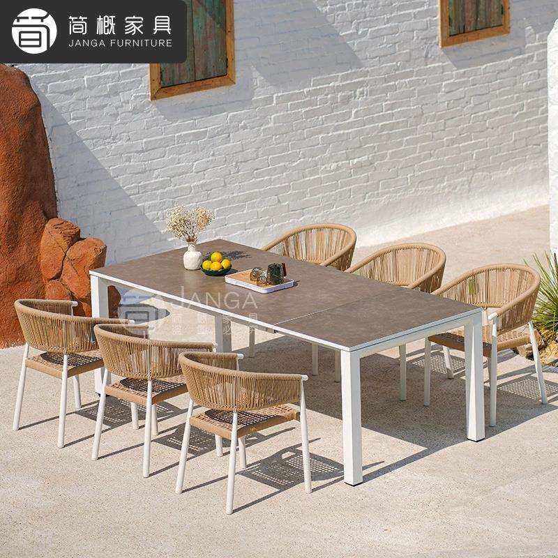 户外别墅花园桌椅酒店阳台铝合金茶桌椅家具咖啡厅餐椅休闲藤椅套