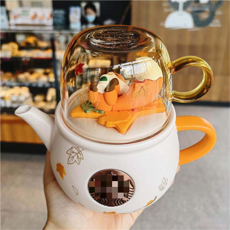 秋日森林款杯壶组合套装可爱狐狸茶壶陶瓷马玻璃杯子泡茶