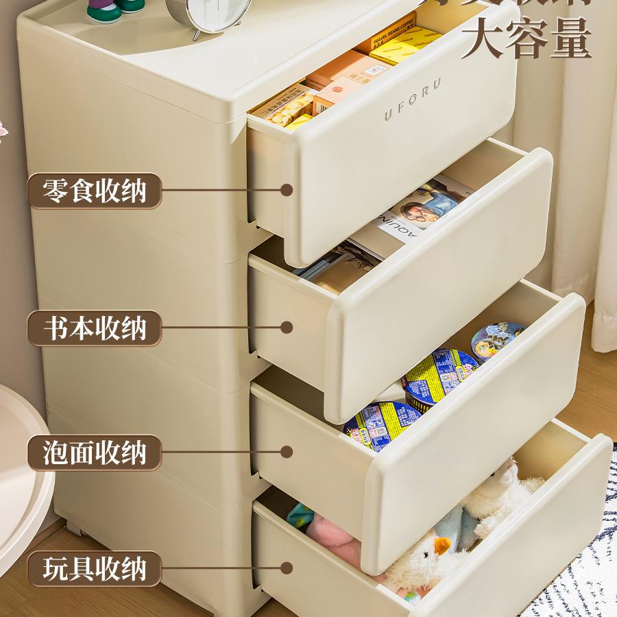 加厚抽屉式收纳柜多层置物柜家用客厅夹缝五斗储物柜子卧室床