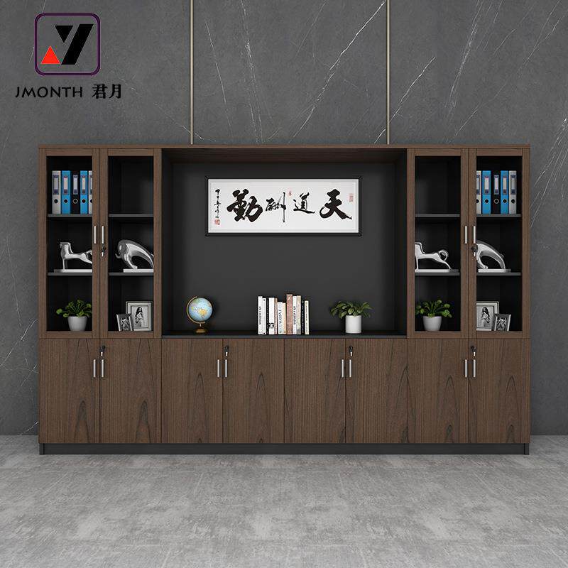 办公文件柜老板办公室展示柜资料柜靠墙储物柜带锁柜玻璃门展示柜