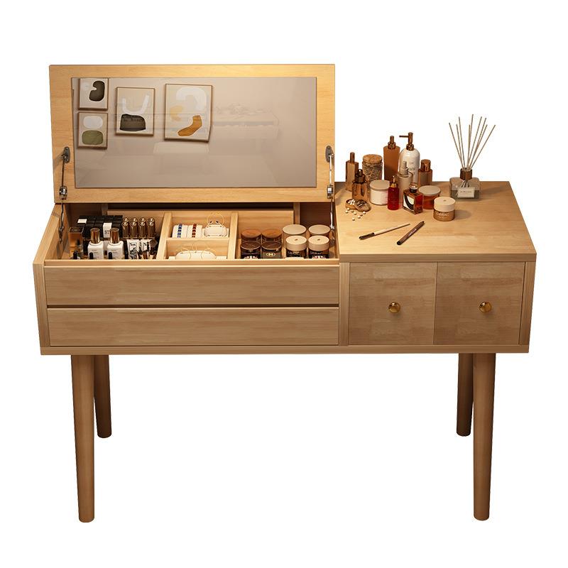 梳妆台实木化妆卓卧室简易书柜家用收纳柜子储物柜多功能置物架