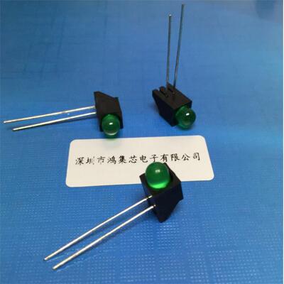 5mmLED单孔灯座含灯珠黑色塑料PCB方形固定座指示发光二极管红绿