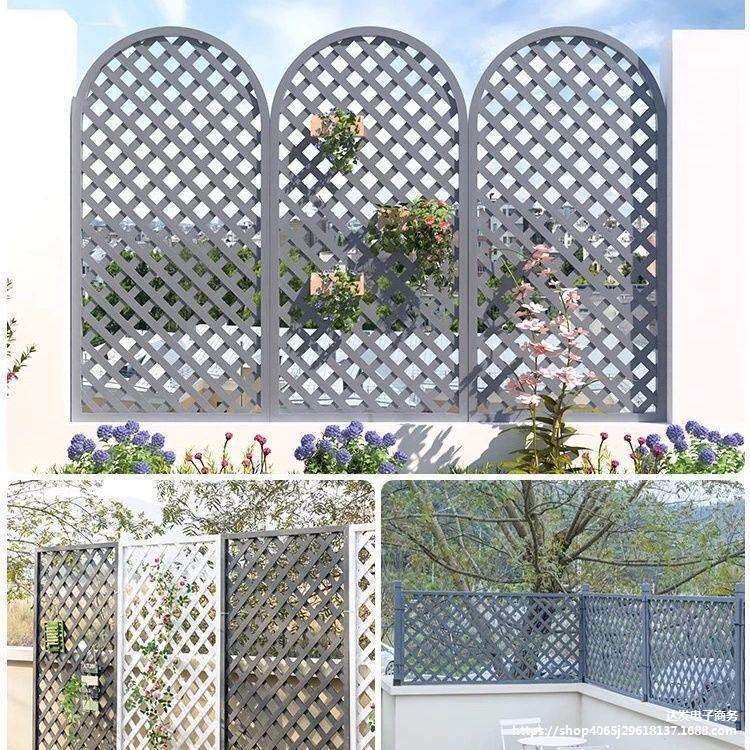 白色花架壁挂装饰木栅栏防腐围栏室外篱笆隔断庭院护栏屏风爬藤架