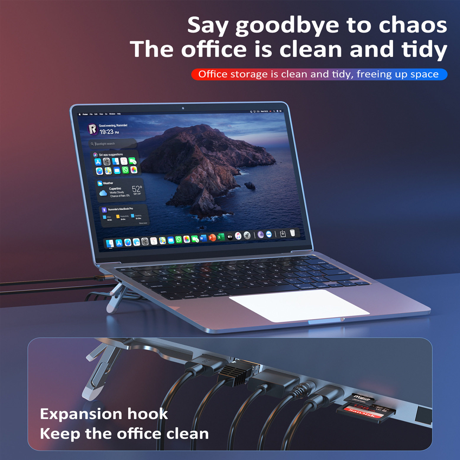 usbtypec笔记本支架HUBHDMI拓展坞读卡器Typec散热扩展坞USB3.0