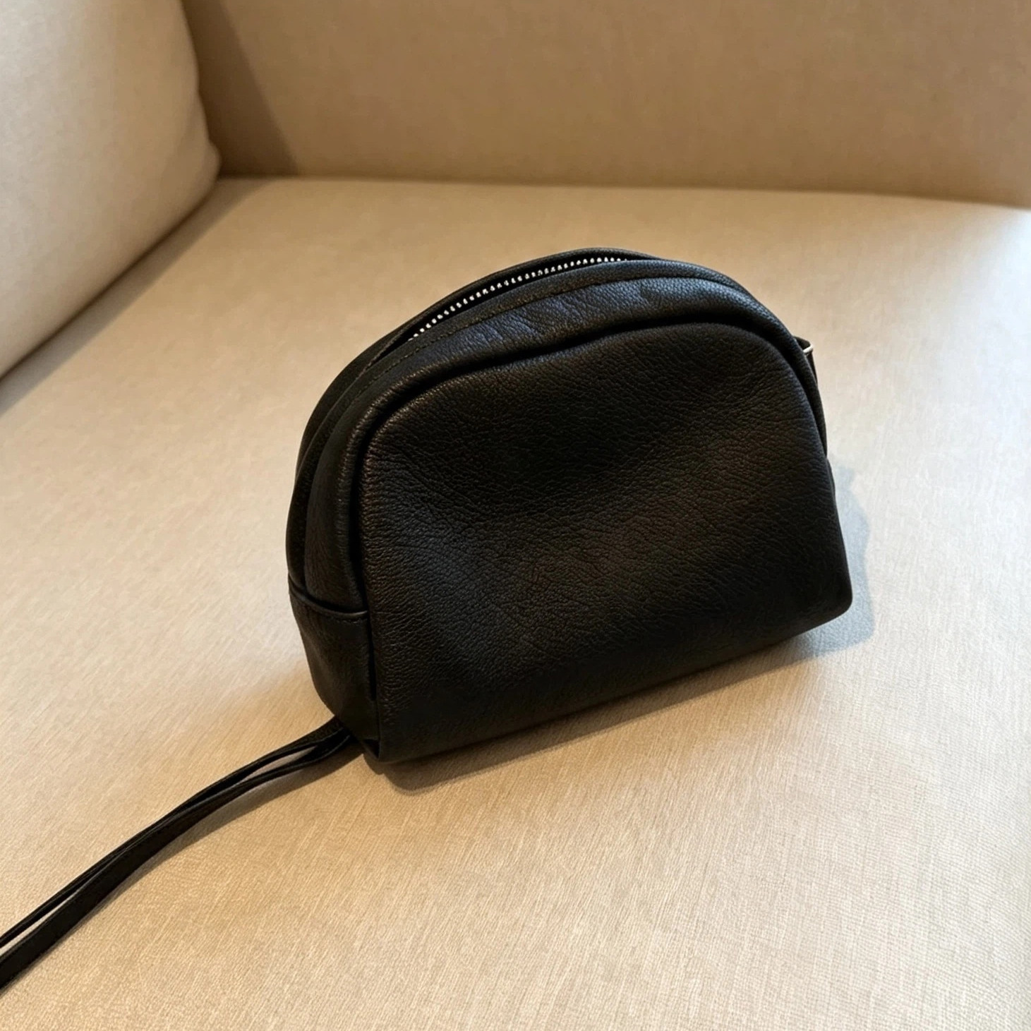 TANGFEEL鹿皮真皮简约大容量轻便柔软高级感收纳化妆手拿包