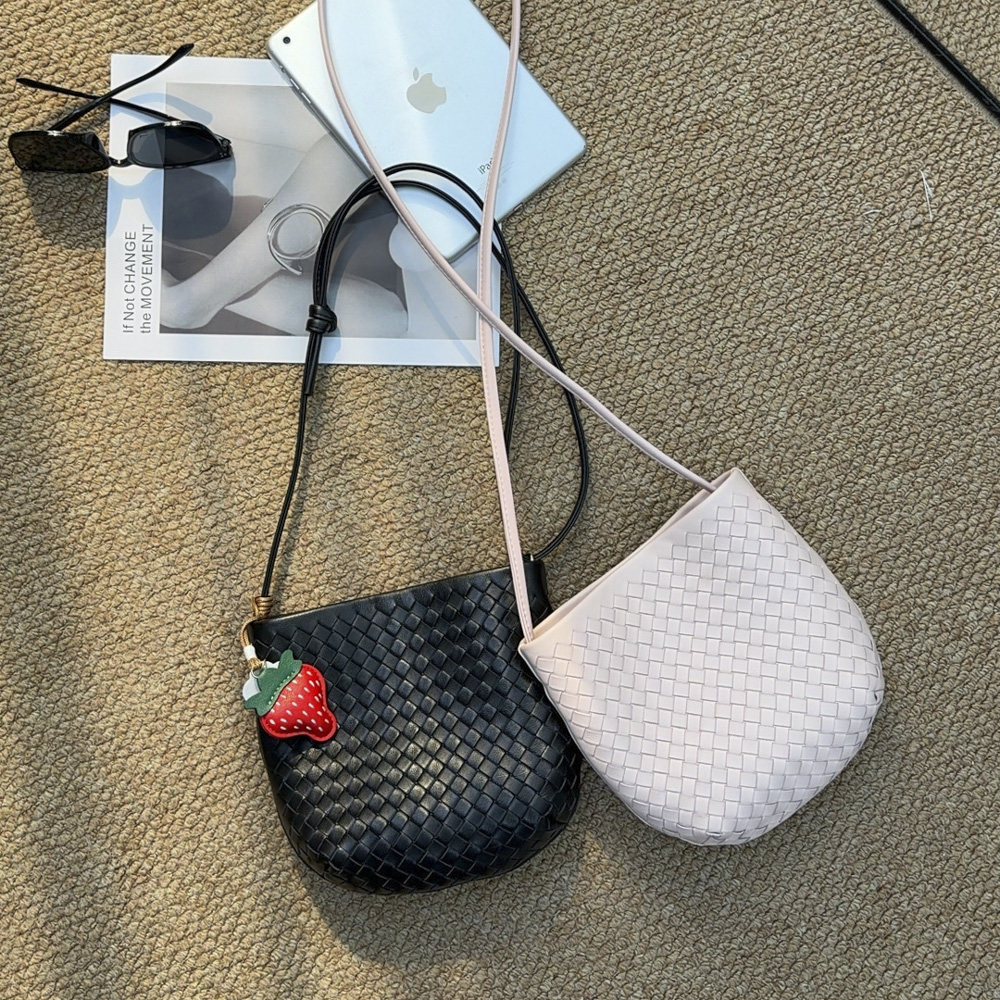 TANGFEEL头层羊皮编织包女式包女单肩斜挎包百搭高级感小包挎包