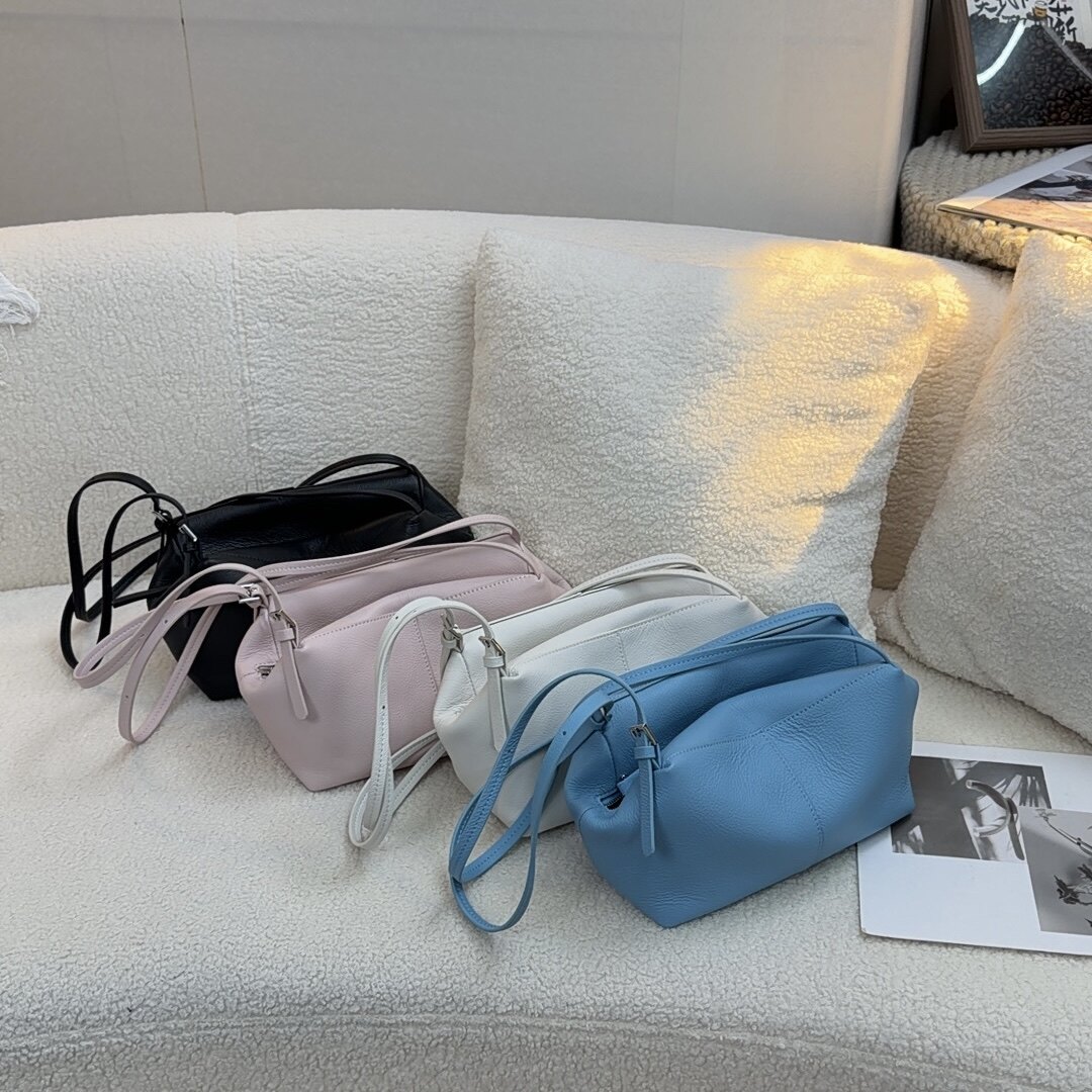 TANGFEEL头层牛皮豆腐包女斜挎单肩包复古百搭时尚手提休闲小挎包