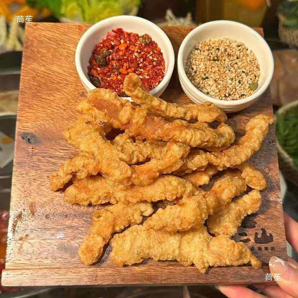 火锅店冷吃年糕托盘糯米小酥肉实木托盘烧烤韩式料理商用蘸酱托盘