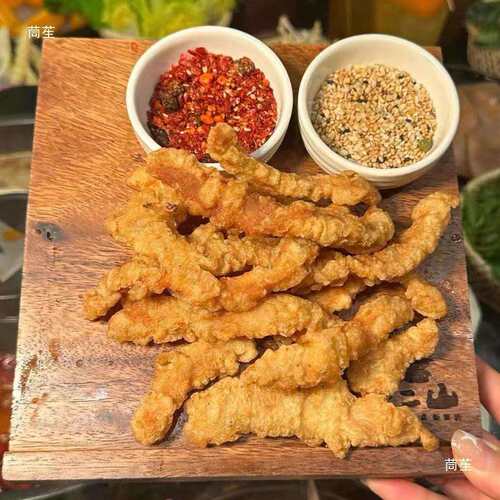 火锅店冷吃年糕托盘糯米小酥肉实木托盘烧烤韩式料理商用蘸酱托盘