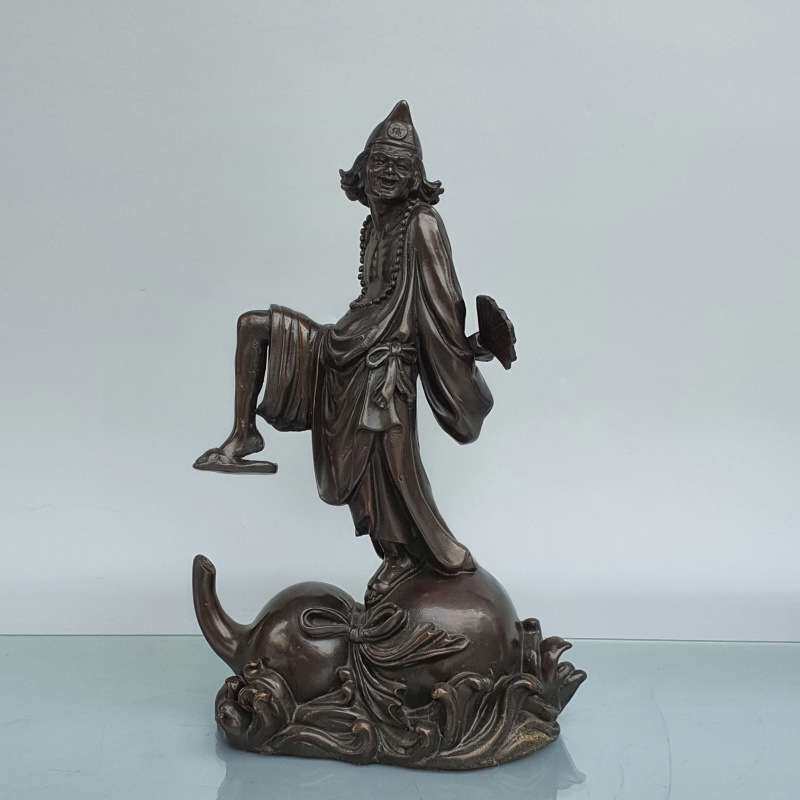 铜活佛济公神像降龙罗汉铜像救苦救难家用办公风水装饰品摆件