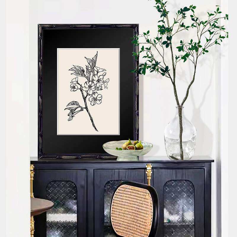 新中式简约植物花卉中古风装饰画中式客厅玄关书房卧室挂画A212