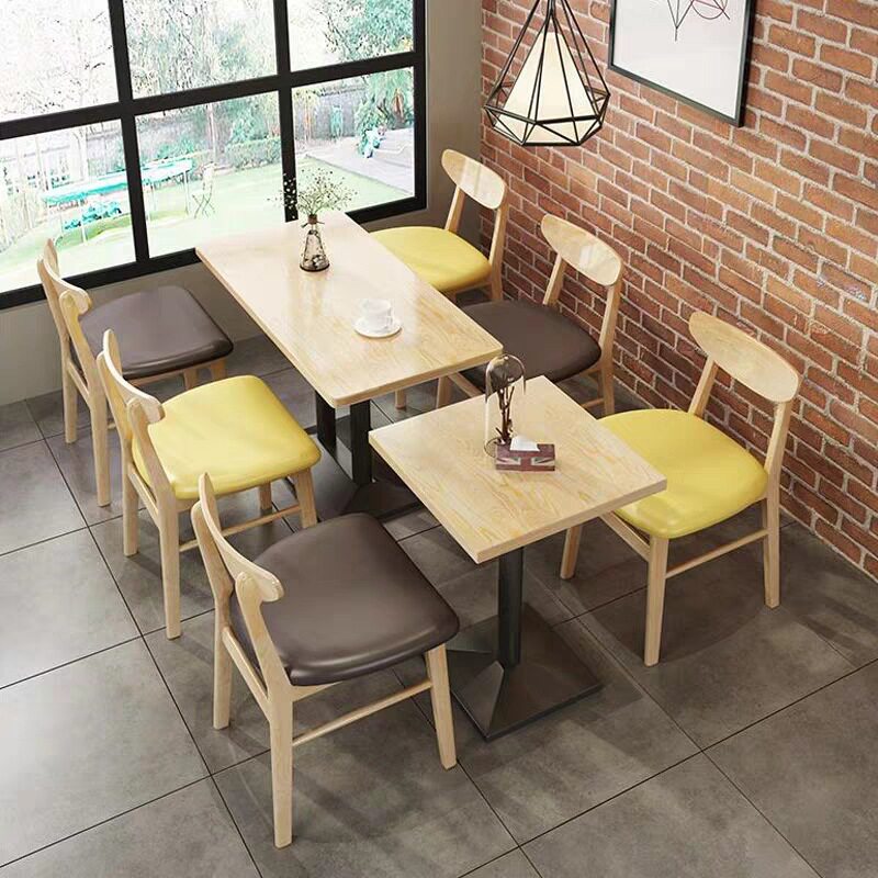 餐饮店家具批发 简约四人位实木餐桌椅组合港式快餐店茶餐厅桌椅