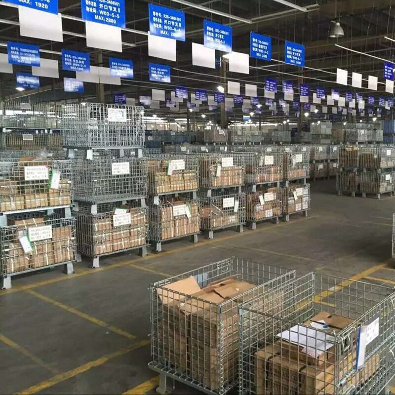 仓库车间用加厚金属网格堆垛折叠铁框仓储笼蝴蝶笼铁框置物框物流