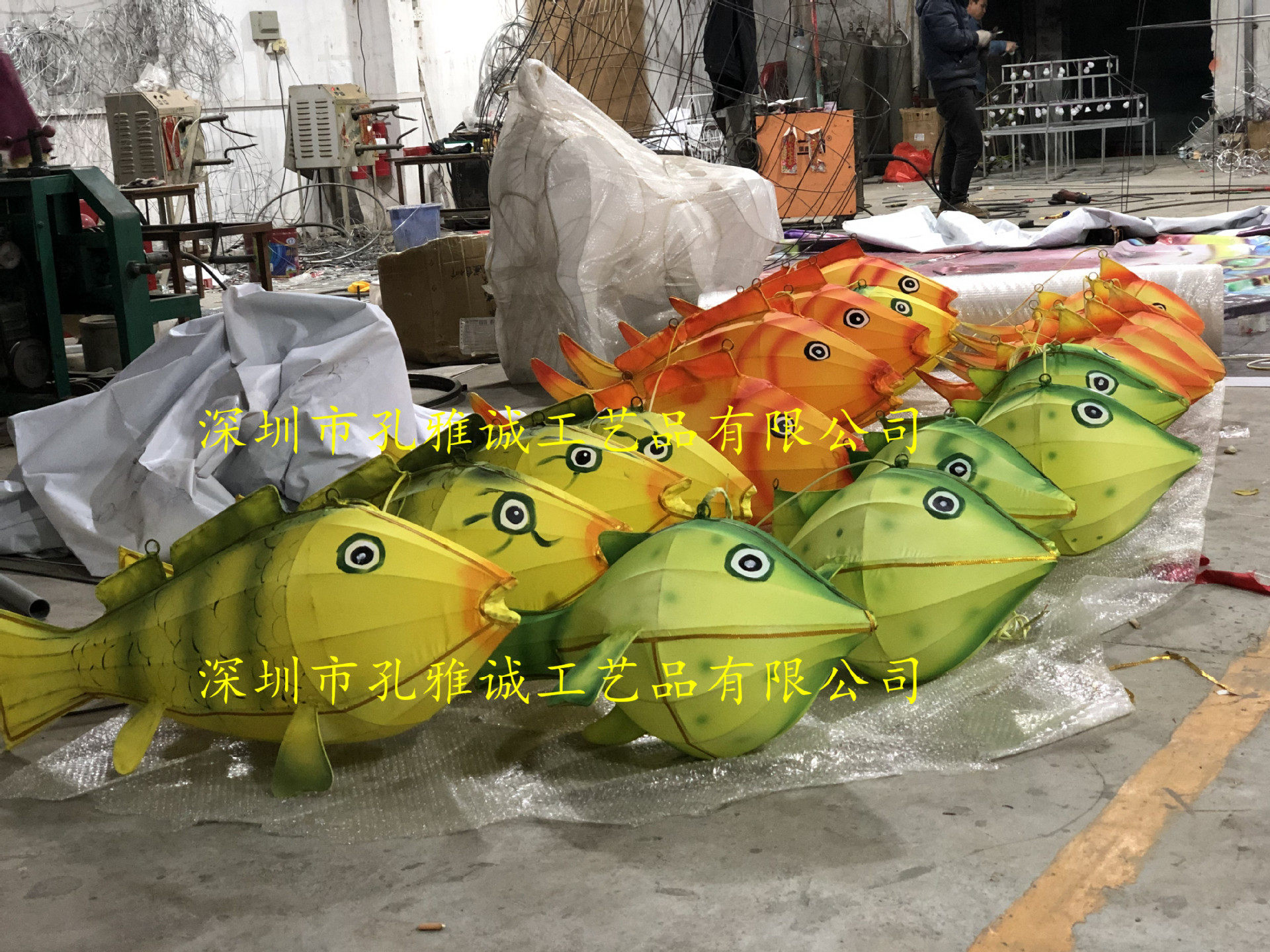 春节鱼灯海洋鱼灯民间艺术花灯鱼 电影电视道具鱼灯 手工彩绘鱼灯