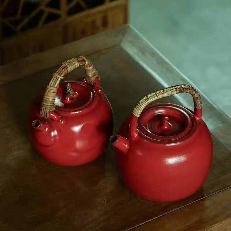 梵山堂苏打釉老岩泥开片煮茶壶