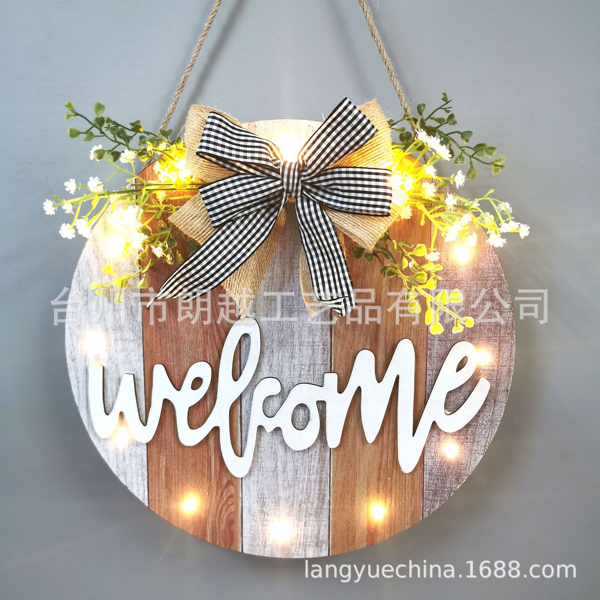 LED蝴蝶结欢迎牌门挂饰