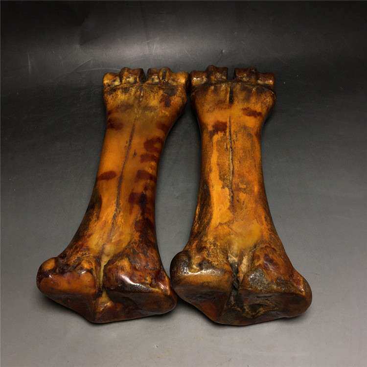 古玩仿古复古骨雕工艺品牛骨镇尺文房用品
