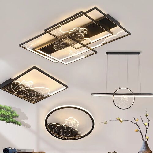 新中式LED吸顶灯2024新款客厅灯设计师禅意茶室书房卧室灯具套餐