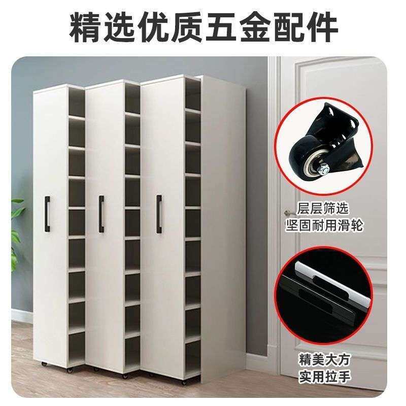 书柜防尘落地可移动沙发隐藏推拉抽屉式柜子带轮简约储物收纳