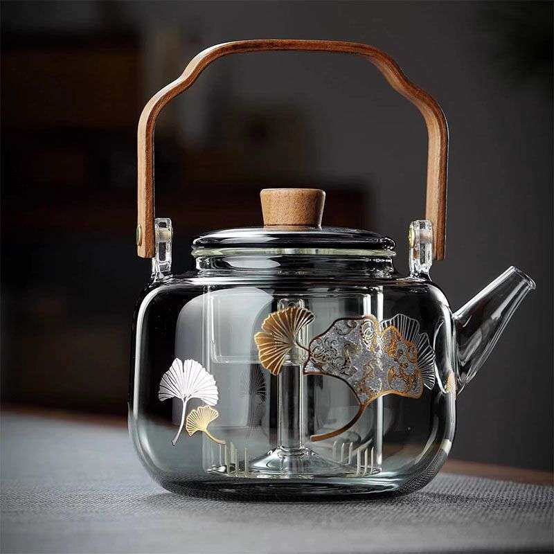 围炉煮茶壶透黑提梁壶玻璃电陶炉煮茶耐热炉烧水蒸煮耐高温煮茶壶