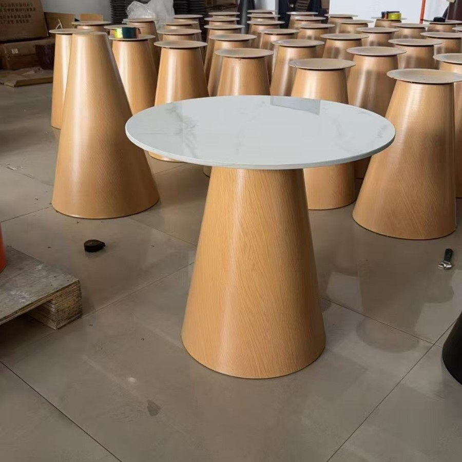 全季椅酒店客房休闲书桌椅子岩板面圆茶几餐厅小圆桌椅餐厅展示台