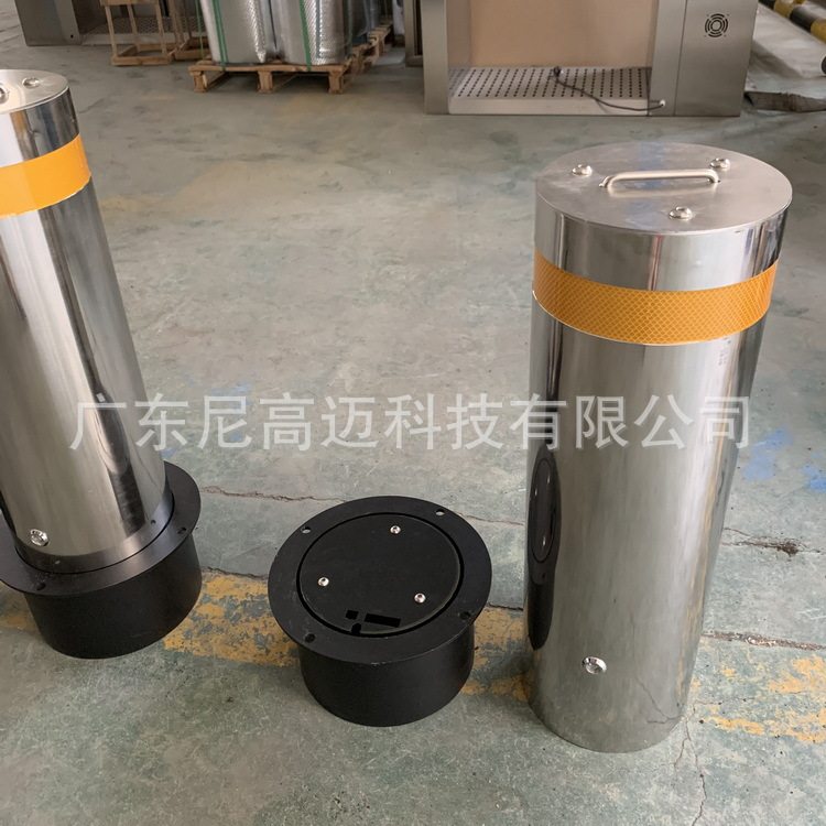 景区游乐园手动升降车挡半自动液压伸缩防撞柱304不锈钢可拆卸柱