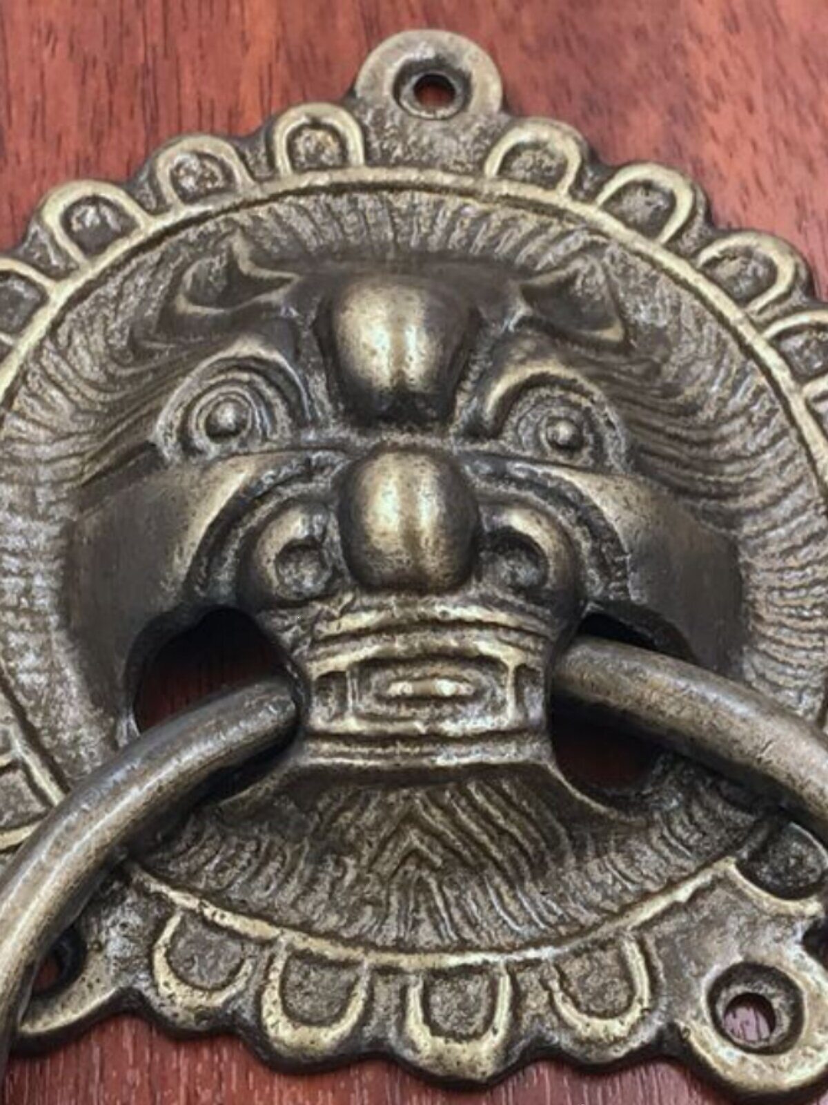 中式仿古小门环铜把手兽头狮头虎头大门拉手木门庭院拉环