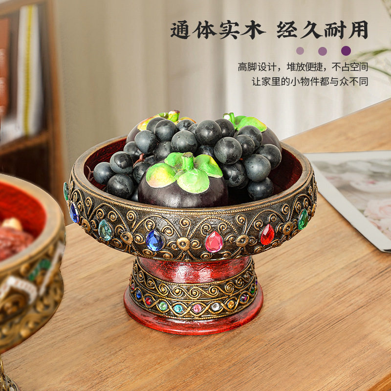 高脚实木果盘泰式水果盘家用客厅茶几供盘茶点新年干果盘供佛托盘