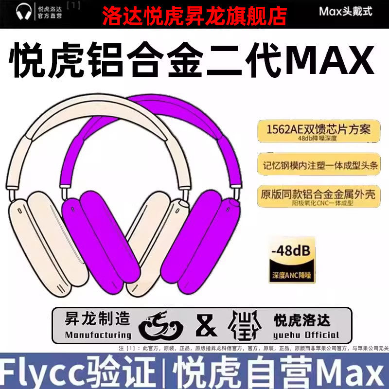 华强北昇龙科信官方二代1562AE悦虎Max华戴式洛达蓝牙耳机铝合金2